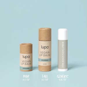 Vegan Lip Balm Tall Organic Ingredients, Plastic-Free, Biodegradable, No Preservatives, Zero Additives, Handmade image 4