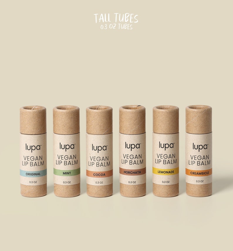 Vegan Lip Balm Tall Organic Ingredients, Plastic-Free, Biodegradable, No Preservatives, Zero Additives, Handmade image 1