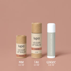 Vegan Lip Balm Organic Ingredients, Plastic-Free, Biodegradable, No Preservatives, Zero Additives, Handmade Cocoa