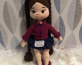 Handmade Crochet Amigurumi Doll, Hypoallergenic Plush Toy