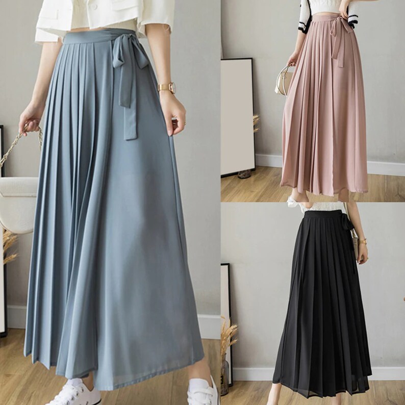 New Style Slight See Through Korean Women Spring Pleated - Etsy