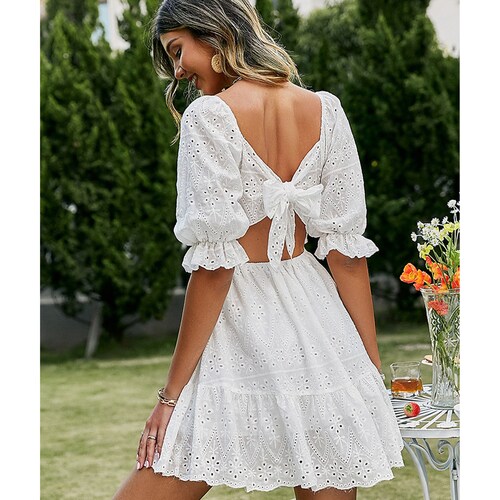 waist ruffle dress