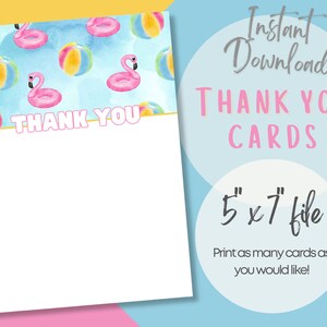 Pool Party Thank You Card, Kid&#39;s Birthday Party Thank You Card, Summer Party, Make A Splash, Digital Thank You