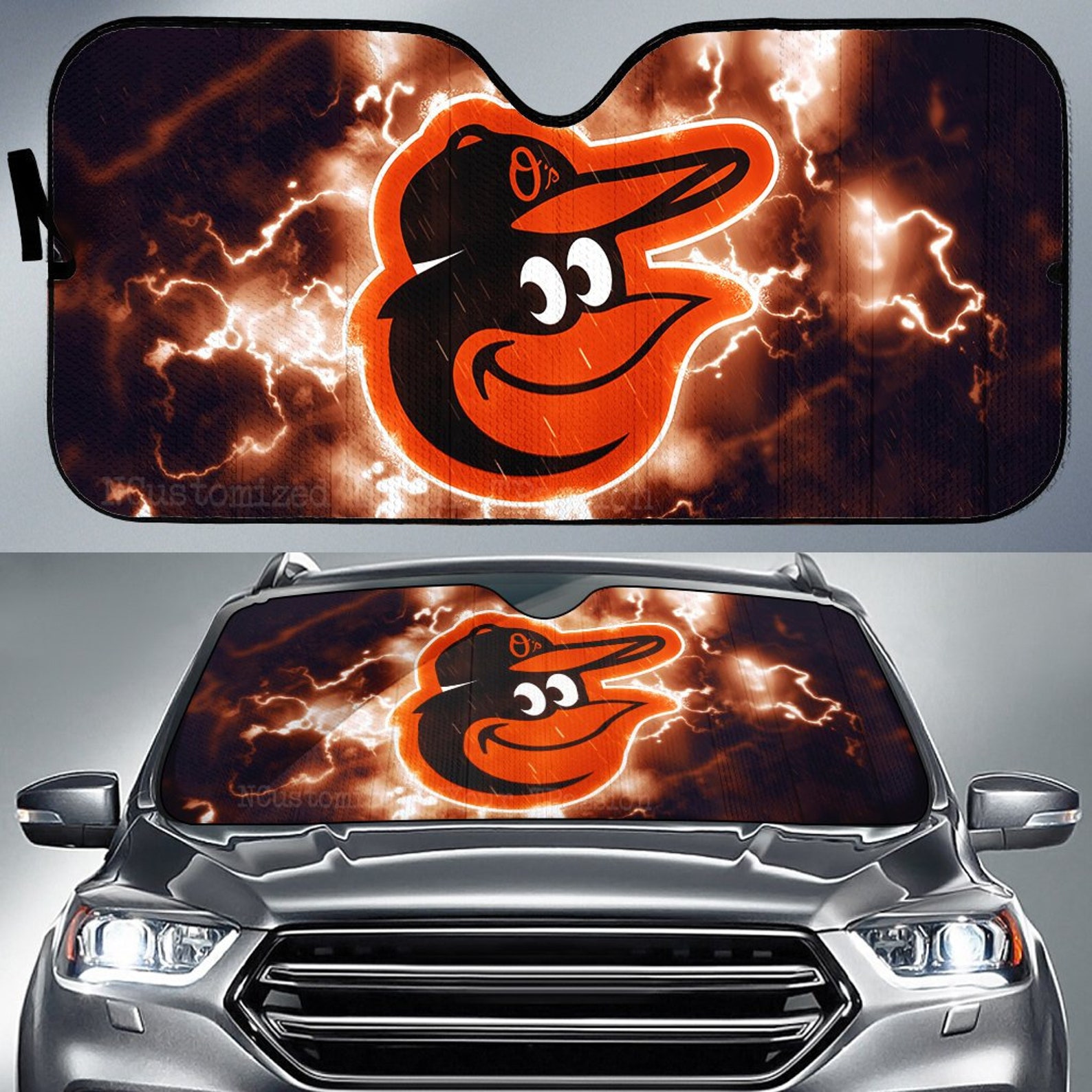 Baltimore Orioles Car Window Shades The Os Windshield Cover Etsy