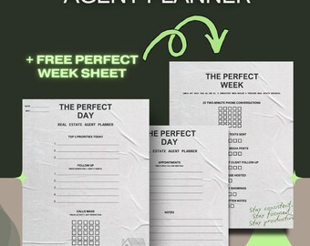 Daily Real Estate Agent Planner Printable PDF | Simple Realtor Planner | Agent Productivity