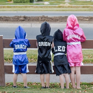 Personalized Kids Boxing Set Robe + Shorts +mini gloves for size 0 to 24mo Only, trunks, costume