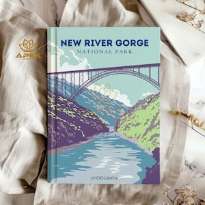 Personalisierte New River Gorge National Park Journal, West Virginia Reise Notizbuch, Gorge Bridge Souvenir, individuelles Abenteuer Geschenk