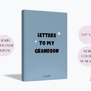 Letters to my Grandson Personalized Notebook Gift for Grandmother, Baby Memory Book, Customized Grandson First Christmas Gift From Grandma
