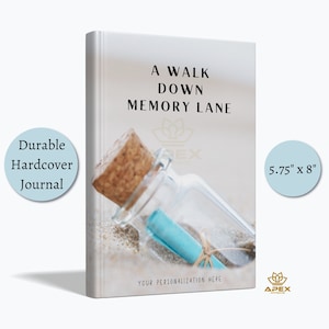 A Walk Down Memory Lane Hard Cover Journal, Loss of Father, Loss of Mother, Personalized Favorite Memories Notebook, Memory Keeping Journal