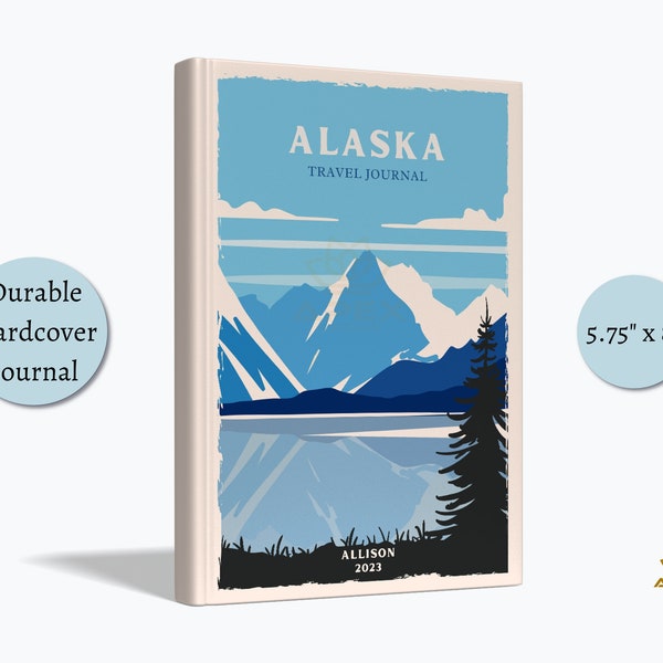 Alaska Travel Journal, Alaska Travel Gifts, Alaska Vacation Notebook, Kenai Fjords Honeymoon Gift, Denali Park Sketchbook, The Last Frontier