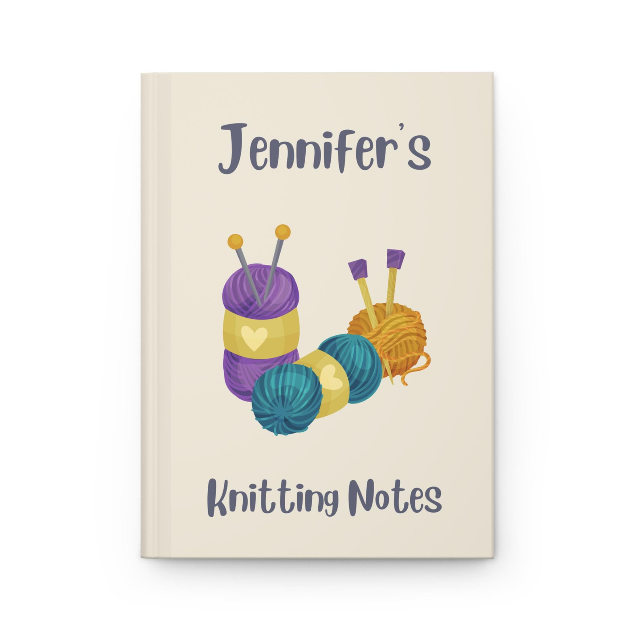 Personalized Knitting Journal, Knitting Project Notebook, Gift for ...