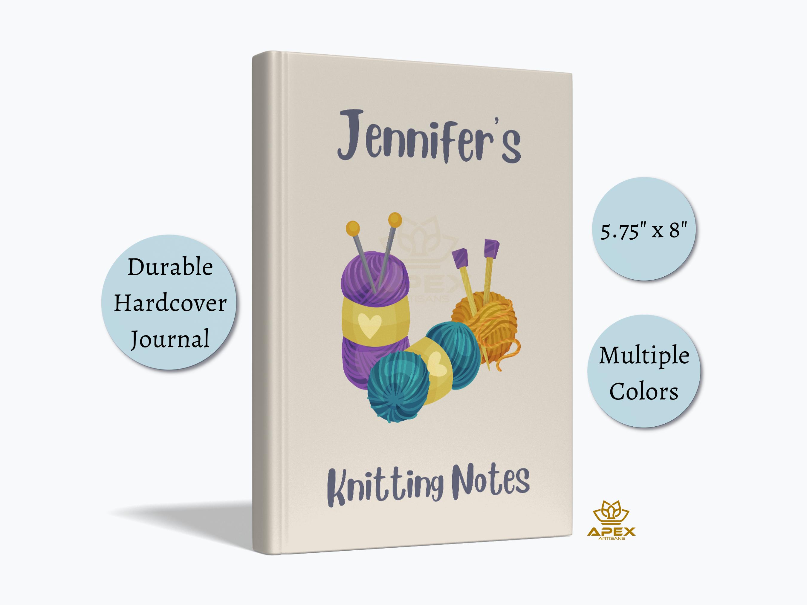 Personalized Knitting Journal, Knitting Project Notebook, Gift for ...
