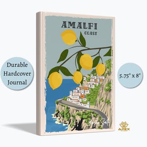 Amalfi Coast Travel Journal, Italy Honeymoon Gift, Positano & Sorrento Notebook, Mediterranean Sea Sketchbook, Limoncello Art Souvenir