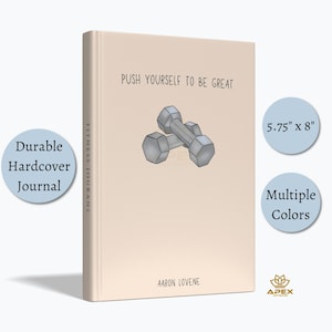 Personalized Fitness Journal, Custom Workout Log Book, Gym Gift for Him or Her