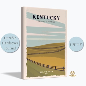 Carnet de voyage Kentucky, cadeau de voyage Kentucky, carnet d&#39;état personnalisé Bluegrass, cadeau lune de miel à Louisville, souvenir du Kentucky