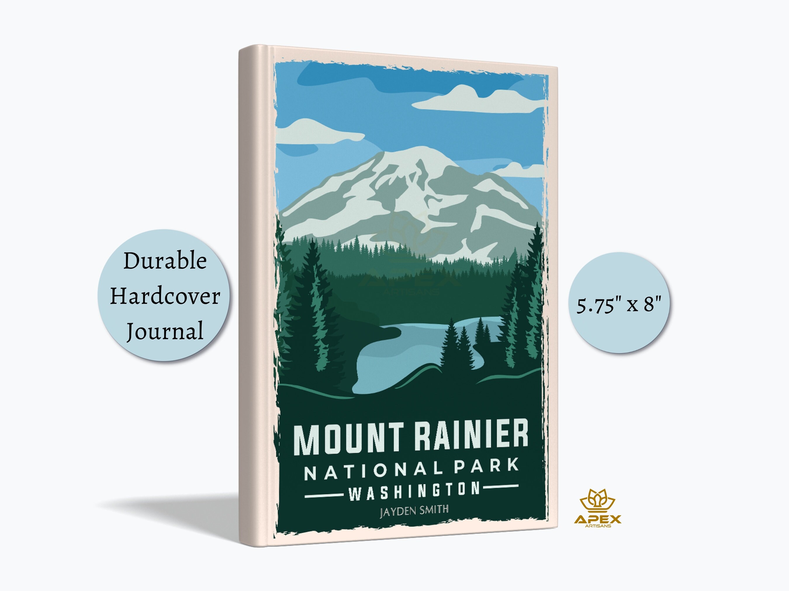 Mount Rainier National Park Journal, Mt Rainier Travel Gift, Seattle  Washington Vacation Notebook, Stratovolcano Sketchbook, WA Christmas 