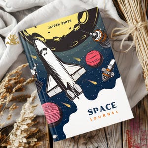 Custom Space Journal, NASA Gift, Moon Landing Notebook, Astronomy Explorer Gift