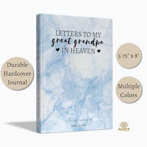 Diario conmemorativo del bisabuelo, regalo de condolencia por la pérdida del bisabuelo, cartas al bisabuelo en el cielo, cuaderno de duelo