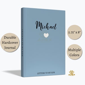 Diario personalizado de cartas a mi hijo, diario de embarazo personalizado, regalo personalizado para mamá y papá primerizos, regalo para baby shower de niño, libro de recuerdos para hijo