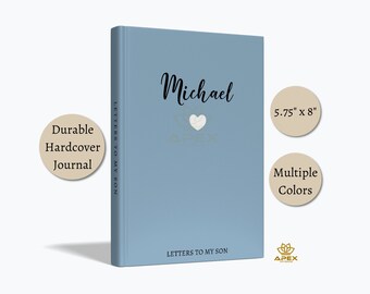 Letters to My Son Personalized Journal, Custom Pregnancy Journal, Customized New Mom Dad Gift, Baby Boy Shower Gift, Son Memory Book