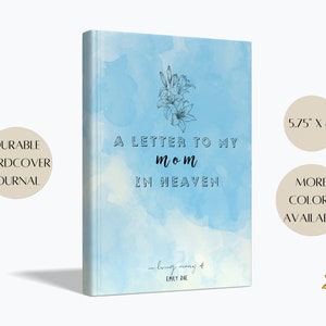 Diario conmemorativo para mamá, cartas para mamá en el cielo, obsequio conmemorativo para mamá, obsequio de condolencia por la pérdida de una madre, diario de duelo personalizado