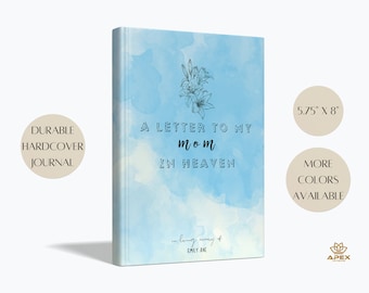 Journal commémoratif de maman, lettres à une maman céleste, cadeau commémoratif pour une mère, cadeau de sympathie pour la perte d'une mère en deuil, journal de deuil personnalisé