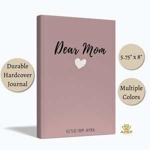 Letters to my Mom Personalized Journal, Custom Dear Mom Journal, Personalized Mom Gift From Daughter Son, Mom Memory Book
