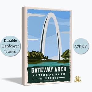 Gateway Arch National Park Journal, Custom St. Louis Travel Gift, Missouri Arch Notebook, Mississippi River Sketchbook