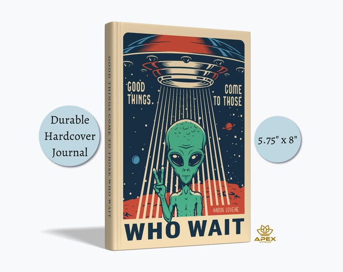 Vintage UFO Alien Abduction Journal, Retro Sci-Fi Extraterrestrial Notebook