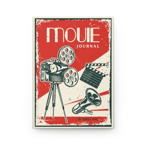 Retro Movie Journal, Movie Lover Christmas Gifts, Vintage Movie Diary, Custom Movie Notebook, Film Buff Gift, Filmmaker or Screenwriter Gift image 3
