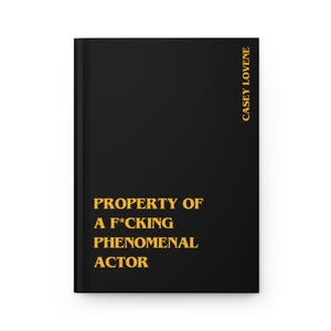 Grappig acteurscadeau – Fenomenaal acteursnotitieboekje, gepersonaliseerd Thespian Drama Journal Black w/ yellow text