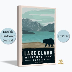 Lake Clark National Park Journal, Personalized Alaska Travel Gift, Bear Viewing Notebook, Wilderness Sketchbook