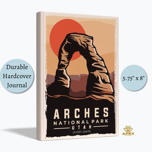 Arches National Park Journal, Delicate Arch Keepsake, Custom Utah Travel Notebook, Moab Hiking & Camping Gift, Memory Book