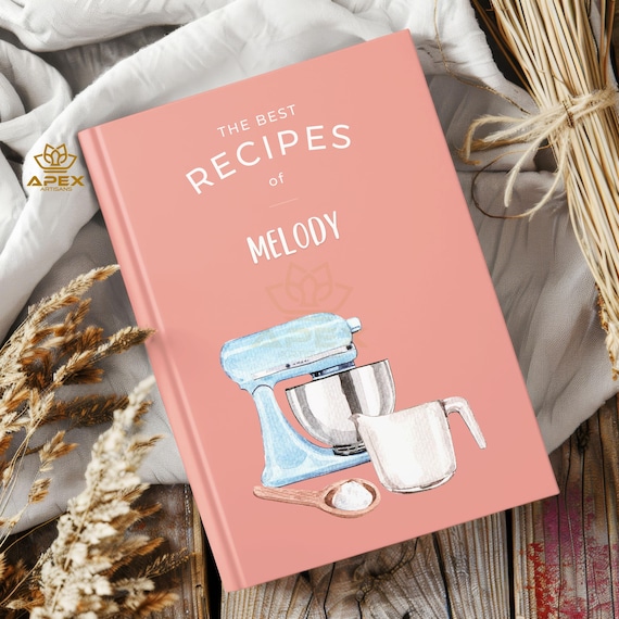 Custom Recipe Book, Personalized Cooking Journal, Blank Cookbook Gift for Foodies or Bakers