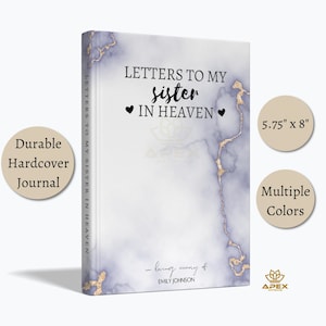 Cartas a mi hermana en el cielo, Diario conmemorativo de una hermana, Regalo de condolencia por la pérdida de una hermana, Diario de duelo, Cuaderno de recuerdos