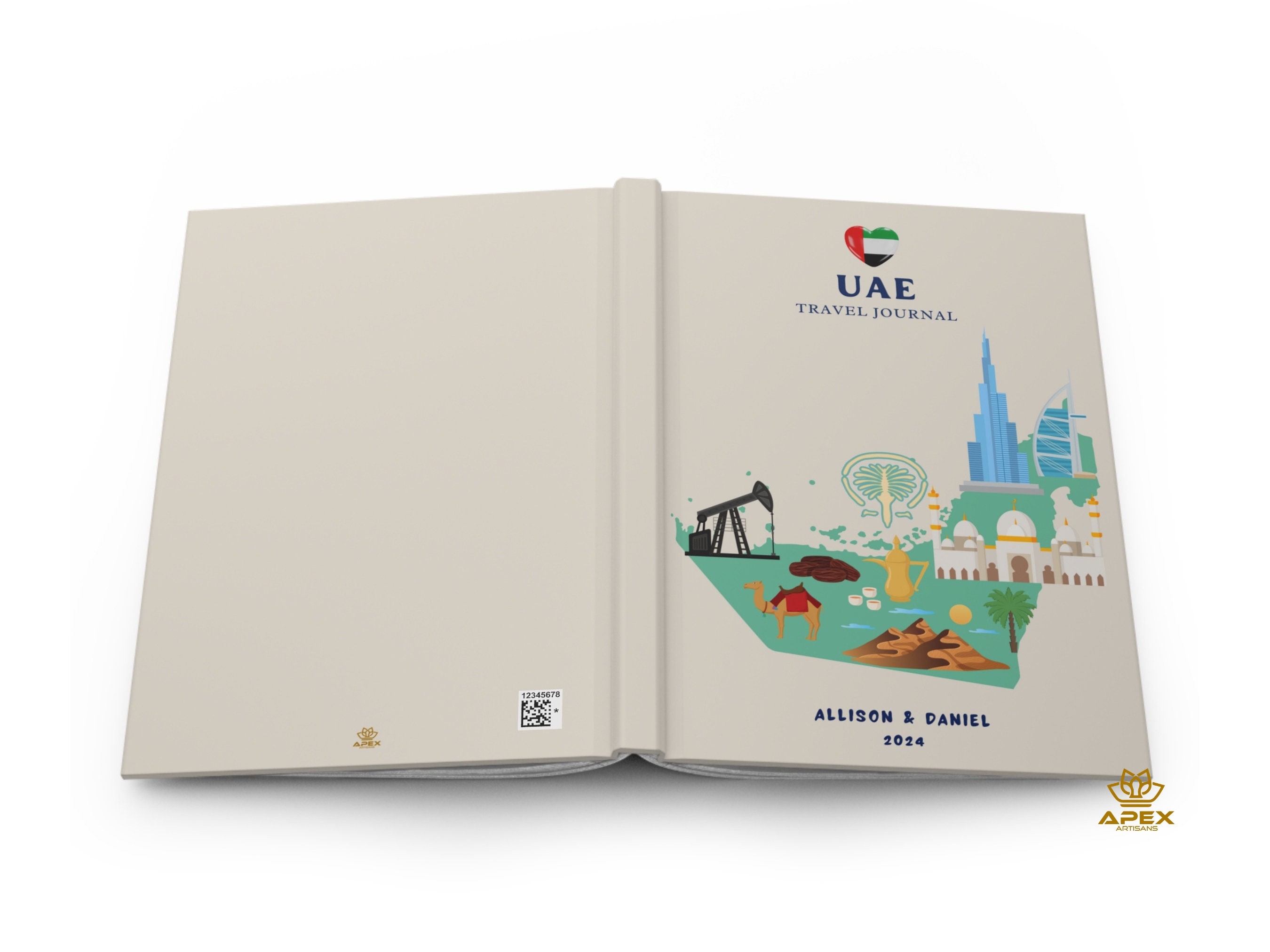 UAE Travel Journal - Personalized Vacation Notebook, Dubai Abu 