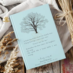 Libro de visitas funerario personalizado, libro conmemorativo "A Limb Has Fallen", recuerdo de celebración de la vida