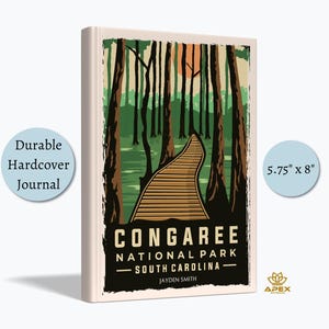 Congaree National Park Journal, Custom South Carolina Gift, Explorer Vacation Notebook, Congaree River Sketchbook, Memory Book