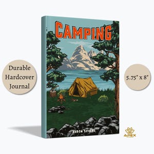 Camping Adventure Notebook – Personalized Camper Gift, Hiking Journal, Mountain Tent Diary, Outdoor Nature Book