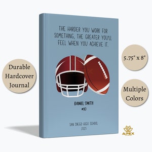 Personalized Senior Football Gift, Football Senior Night Gift, Football Notebook, Custom High School Football Coach Team Gift Grad 2025 Gift