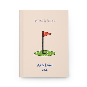 Personalized Golf Journal – Custom Golfer Gift, Golf Scorebook for Men, Golf Log Book for Players, Golf Lover Notebook Peach Dust
