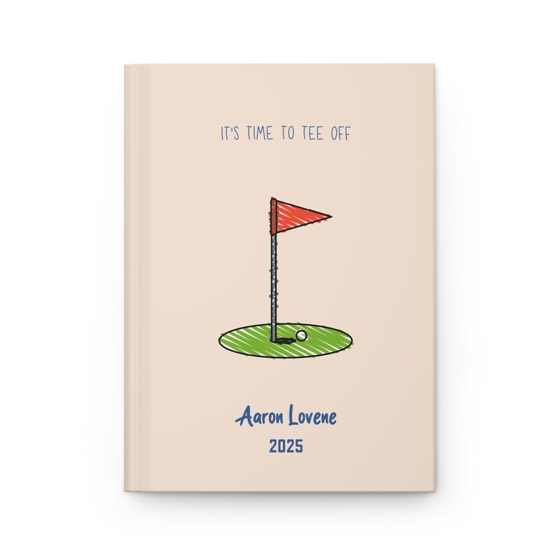 Personalized Golf Journal – Custom Golfer Gift, Golf Scorebook for Men, Golf Log Book for Players, Golf Lover Notebook Peach Dust