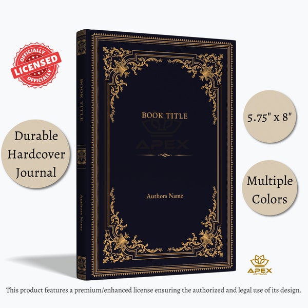 Personalized Antique Aesthetic Journal, Custom Hardcover Notebook, Victorian Book Gift