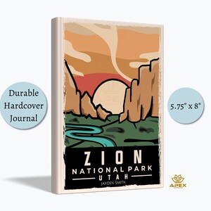 Diário do Parque Nacional de Zion, Presente de viagem personalizado para Utah, Caderno do Cânion de Zion, Caderno de esboços do Rio Virgin, Livro de memórias