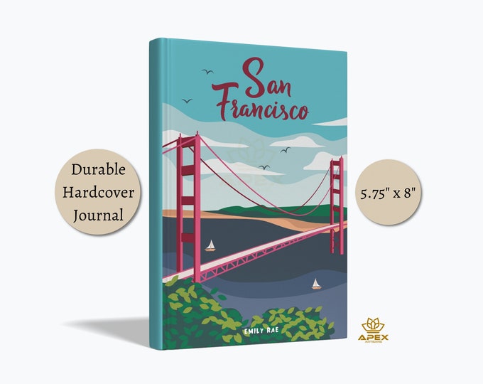 San Francisco Travel Journal, Personalized San Francisco Notebook, Golden Gate Bridge Travelers Notebook, Bay Area San Francisco Gifts Diary