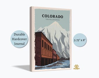 Colorado Travel Journal, Personalized Hardcover Notebook, Centennial State Memory Book