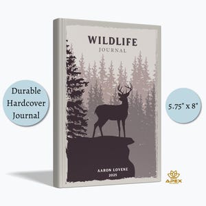 Wildlife Nature Notebook – Rustic Deer Journal, Forest Adventure Diary, Camping Hiking Gift, Outdoorsy Book