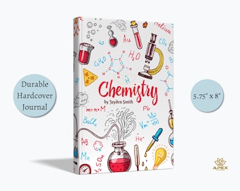 Chemistry Notebook, Custom Chemistry Gift, Scientist Christmas Gift, Chemistry Teacher Student Birthday, Science Laboratory Equipment Design