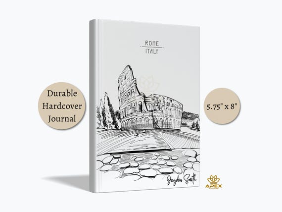 Hand Drawing Colosseum Journal, Ancient Rome Travel Gift, Flavian Amphitheatre Sketchbook, Rome Skyline Gift, Roman Empire History Gift