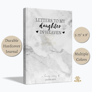 Diario conmemorativo para hijas: cartas a mi hija en el cielo, regalo por la pérdida de una hija, cuaderno personalizado de recuerdo de duelo